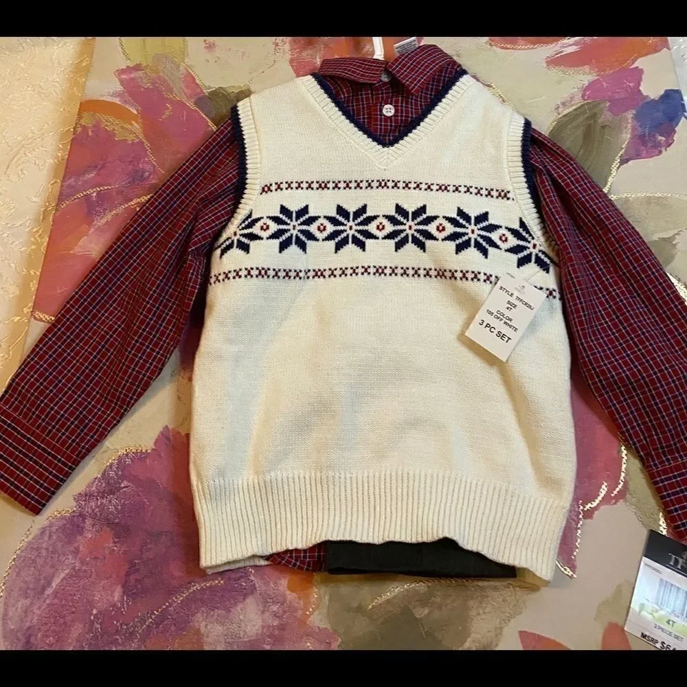 TFW Boys  3 pieces  Dress sets super cute Size 4 T